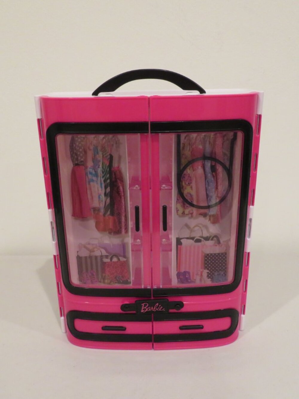 2016 Mattel Barbie Pink Portable Wardrobe Closet with Accessories